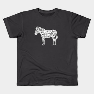 Zebra Ink Art - cool African animal design - on dark grey Kids T-Shirt